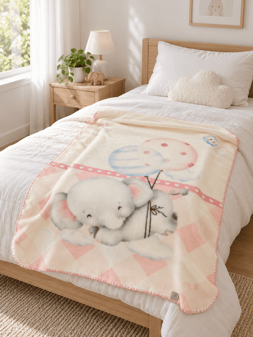 Little Elephant Print Kids Blanket