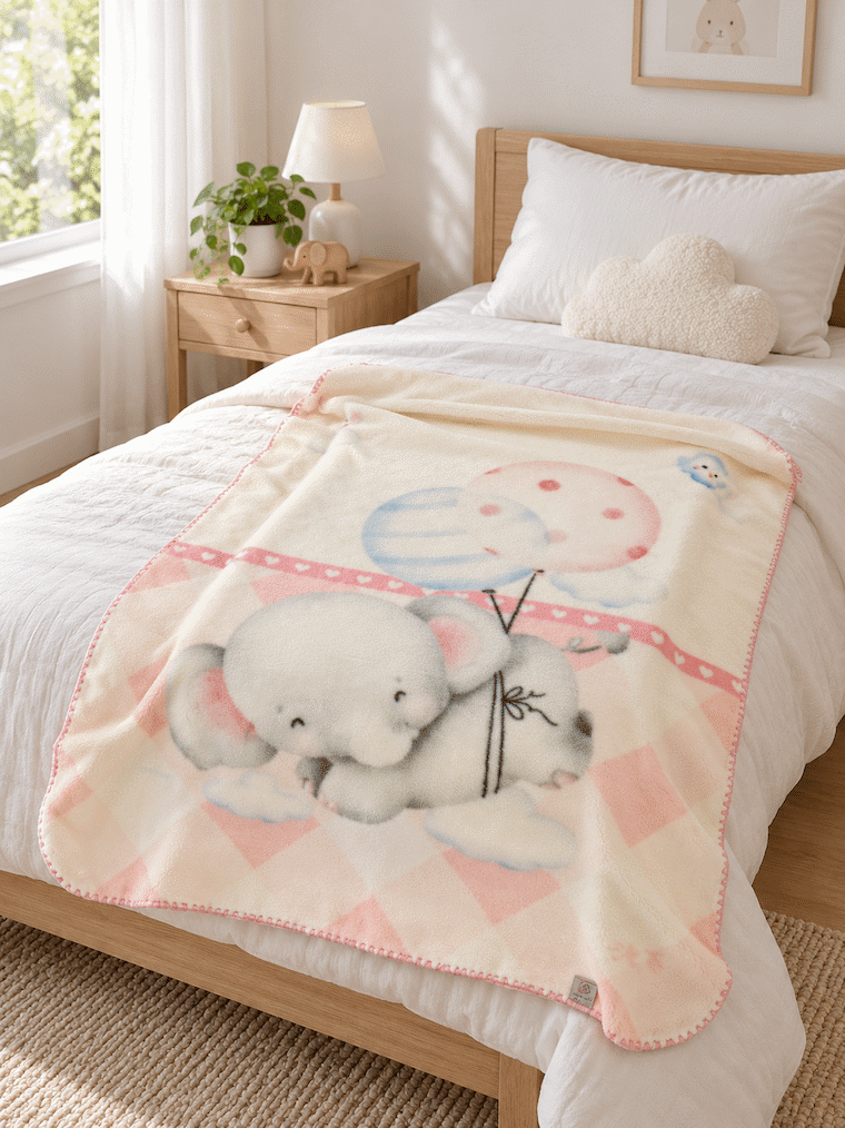Little Elephant Print Kids Blanket
