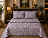 Flora Floral Printed 3 Pcs Cotton King Size Bedcover Set