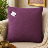 Purple cushion cover with ruched stripe textured design