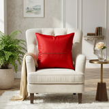 Red velvet cushion cover with gold floral embroidery design 16x16 inch