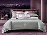 Horse embroidered cotton bedding set with duvet cover and pillow covers