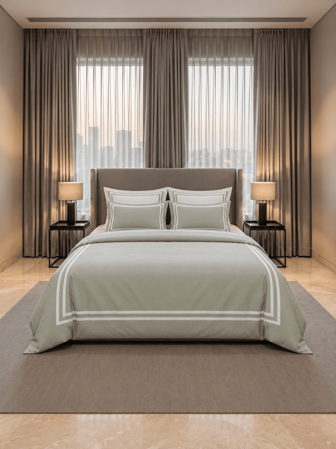 600 TC Cotton Duvet Cover with Pillowcases