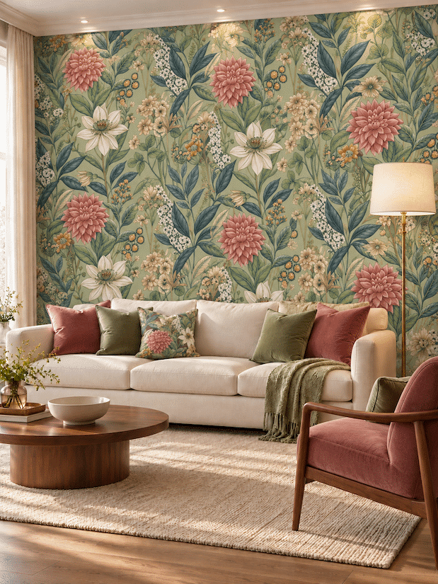 Petaloria Grand Floral Wallpaper