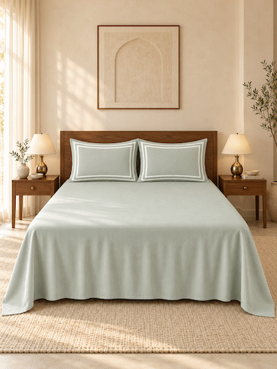 600 TC Cotton King-Size Bed Sheet with 2 Pillowcases