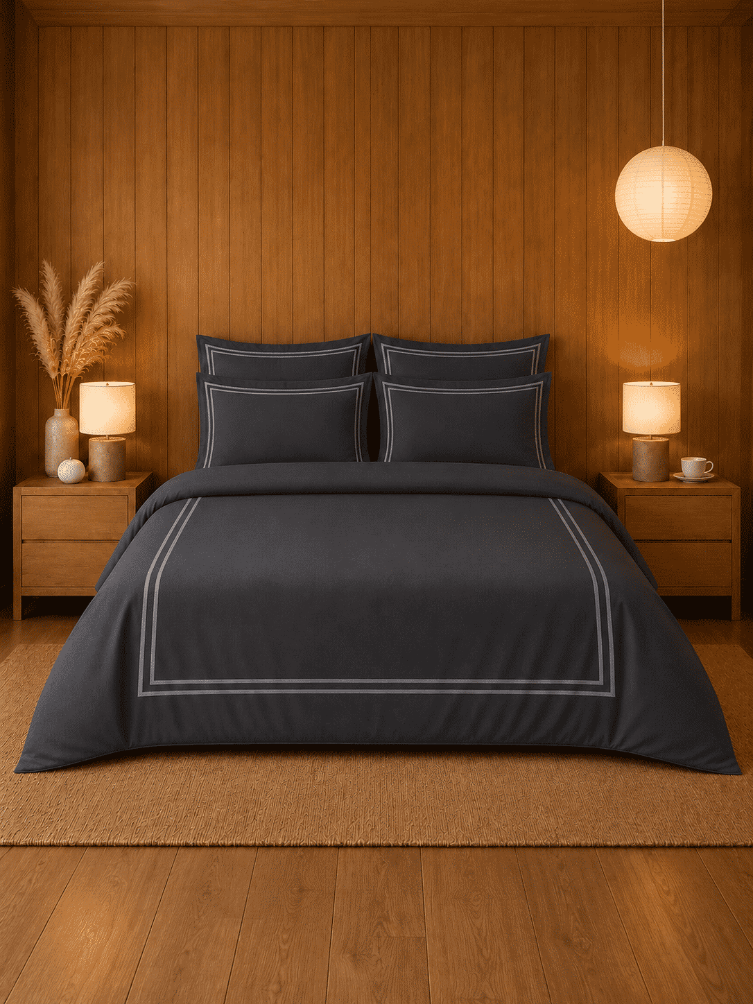 Merrowing 800 TC Cotton Queen Size Duvet Cover with Pillowcases