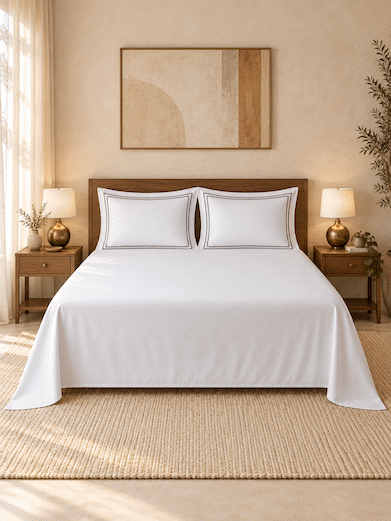 800 TC Cotton King-Size Bed Sheet with 2 Pillowcases