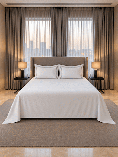 800 TC Cotton King-Size Bed Sheet with 2 Pillowcases