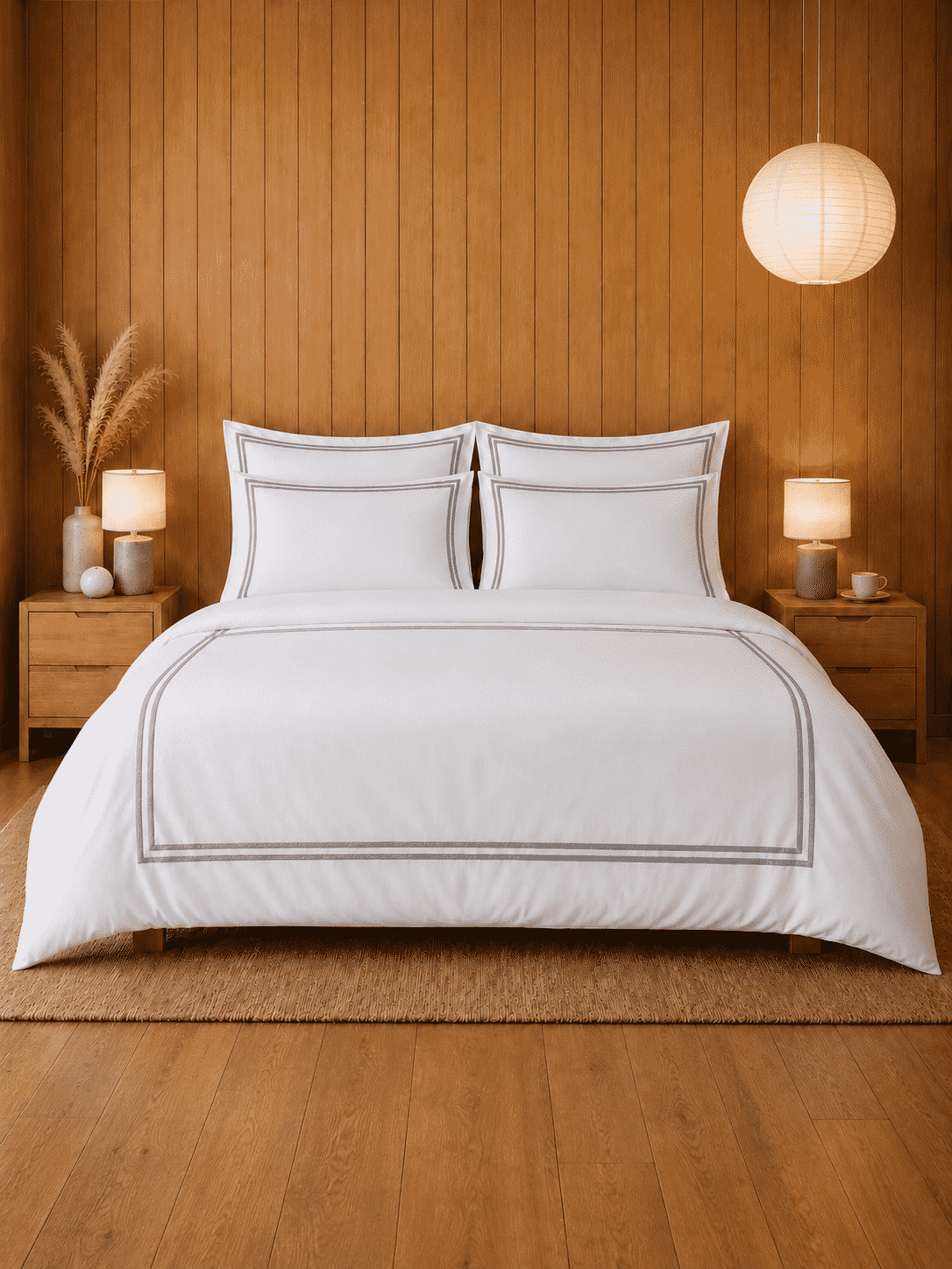 Merrowing 800 TC Cotton Queen Size Duvet Cover with Pillowcases