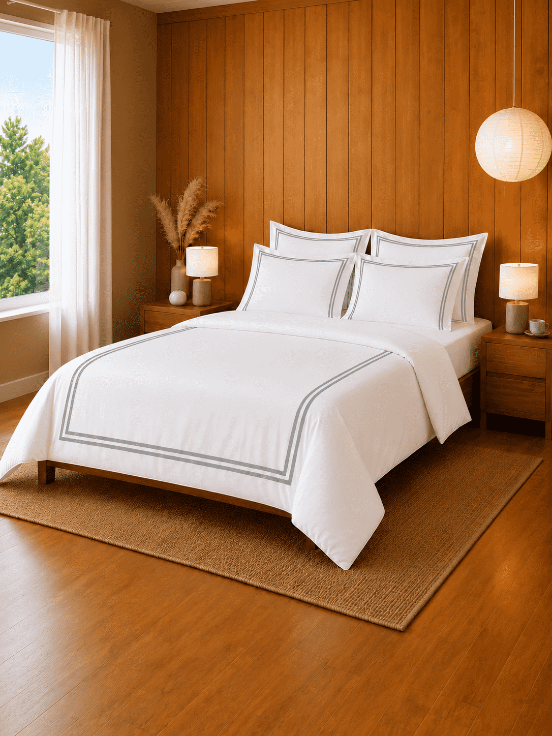 Merrowing 800 TC Cotton Queen Size Duvet Cover with Pillowcases