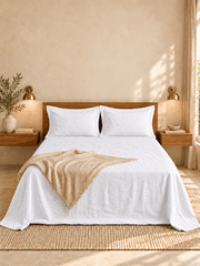 Linen Collection Queen Size Bedsheet with 2 Pillowcases