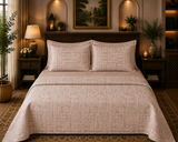 Bandhani pink traditional printed cotton bedcover set with pillow covers