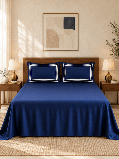 600 TC Cotton King-Size Bed Sheet with 2 Pillowcases