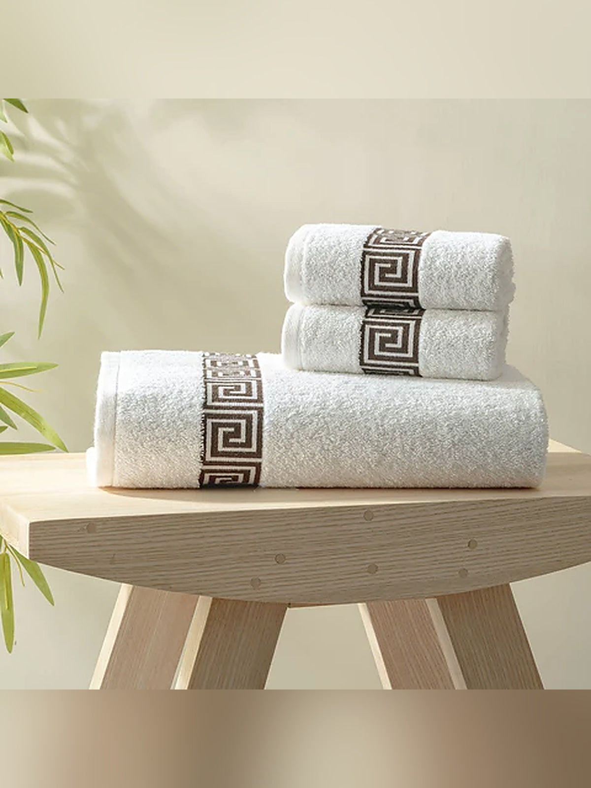 Picasso 3-Piece Towel Set Greek Key Border