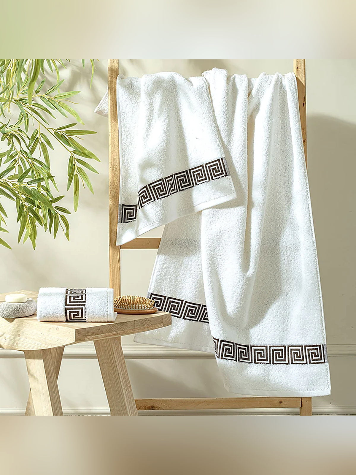 Picasso 3-Piece Towel Set Greek Key Border