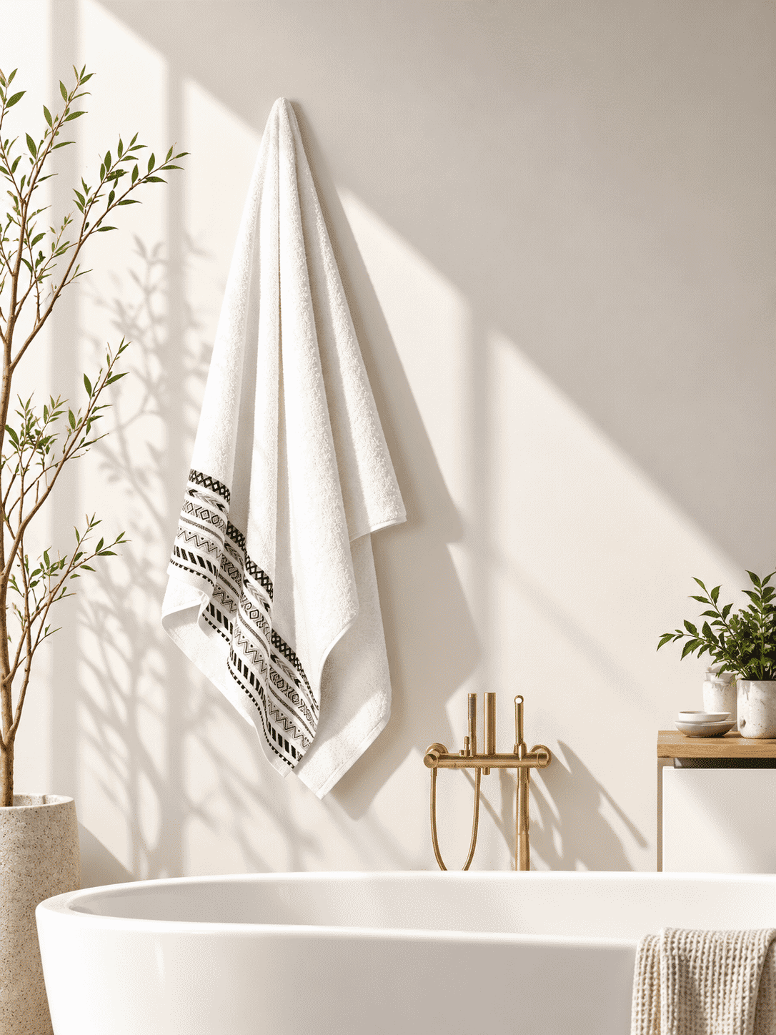 Picasso Bath Towel Tribal Border