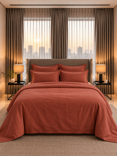 Linen Collection Queen Size Bedsheet with 2 Pillowcases