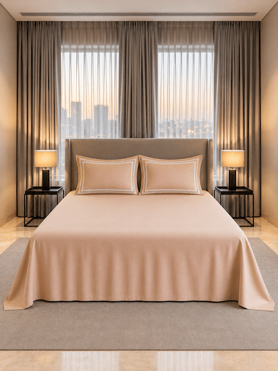 600 TC Cotton King-Size Bed Sheet with 2 Pillowcases
