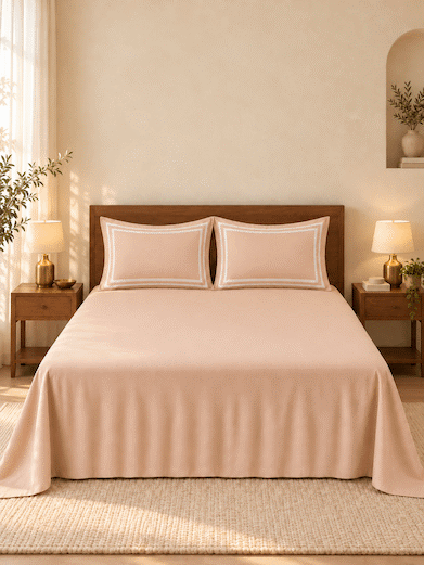 600 TC Cotton King-Size Bed Sheet with 2 Pillowcases