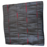 Jagdish Store black decorative throw pillow cover with vertical red pleated channels and a luxurious sheen.