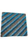 Blue Textured Diagonal Stripe Cushion Cover