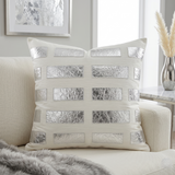 White Leather Brick Cushion Cover