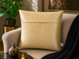 Jagdish Store beige embellished accent cushion cover with radiating pleats and gold accents.