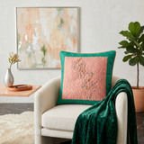 Green Decorative Beads Work Cushion Cover