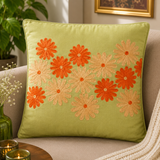 Embroidered Floral Decorative Cushion Cover