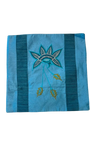 Blue Floral Embroidered Cushion Cover