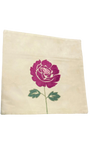 Beige Rose Floral Velvet Cushion Cover