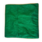 Jagdish Store emerald green decorative throw pillow cover with a luxurious sheen and elegant gold piping trim.