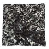 Jagdish Store decorative throw pillow cover in deep brown with a metallic silver floral damask pattern.