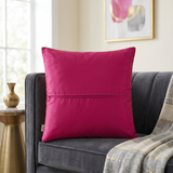 Jagdish Store fuchsia decorative square throw cushion cover with a radiating pleated design and central rosette.