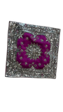 Purple Floral Medallion Sequins Work Cushion Cover