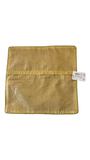 Jagdish Store gold shimmer polyester cushion cover with floral patchwork and zipper closure, 16x16 inch square.