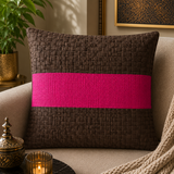 Fuchsia Basket Weave Cushion Cover