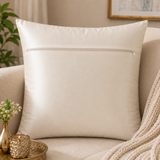 Jagdish Store off-white cushion cover with metallic gold Butterflies print and delicate embellishments.