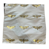 White Butterfly Foil Print Cushion Cover Polysilk 16x16 Inch