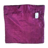 Jagdish Store deep purple satin-finish decorative cushion cover with a hidden zipper closure.