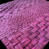 Jagdish Store deep purple decorative cushion cover with an intricate hand-woven satin ribbon texture.