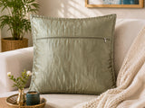 Jagdish Store decorative cushion cover with layered grey and black ruffled fabric for a textured modern look.