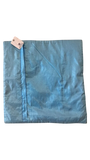 Jagdish Store sky blue polysilk cushion cover with decorative sequin work, 16x16 inch square with zipper closure.