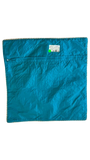 Jagdish Store teal decorative pillow cover with gold sequin and bead geometric embellishments.