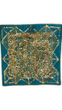 Gold Geometric Sequins Work Cushion Cover