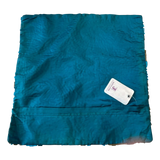 Jagdish Store teal decorative throw pillow cover with a smooth solid back and hidden closure for home decor.