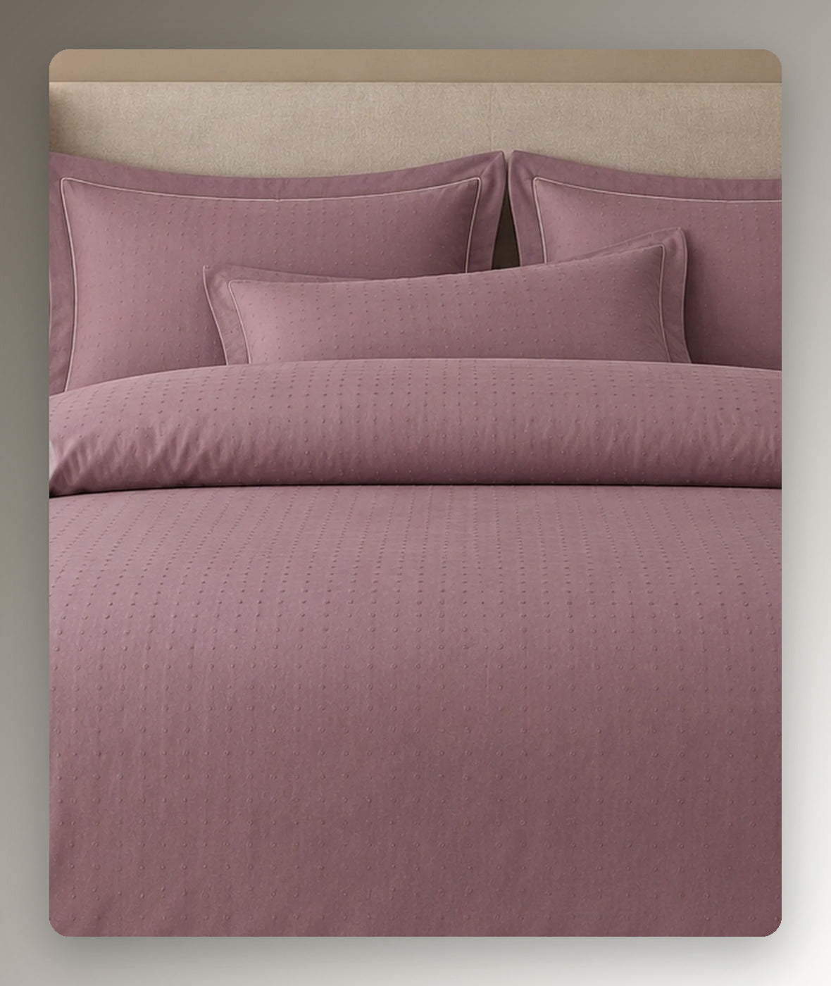 Cotton bedding dressed on a king size bed