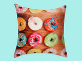 Multicolor Donut Print Polyester Cushion Cover 16x16 Inch - Jagdishstoreonline 
