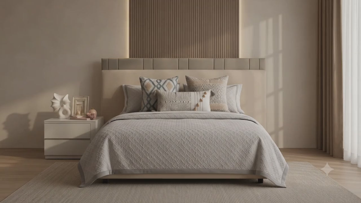 Load video: Layers of bedding settling onto a bed