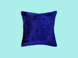 Royal Blue Velvet Hand Embroidered Cushion Cover 16x16 Inch - Jagdishstoreonline 